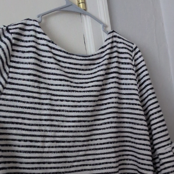 Green Envelope Los Angeles Blue and White Striped Blouse Size 1X Made In Mexico - Picture 8 of 9